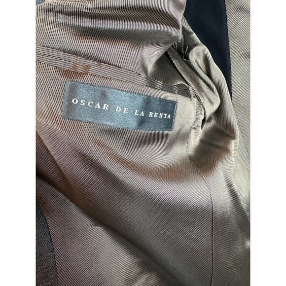 OSCAR DE LA RENTA gray silk wool mens suit jacket blazer 40R NWOT - Picture 9 of 10